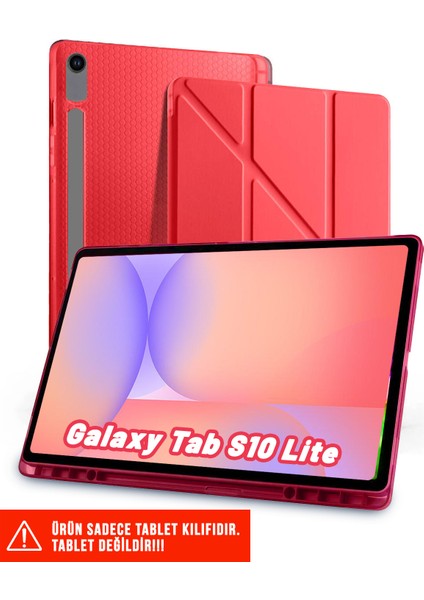 Samsung Galaxy Tab S10 Lite 10.9 Inch Uyumlu Tri-Folding Kalem Bölmeli Arkası Yumuşak Silikon Kılıf