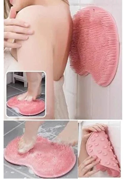 Vantuzlu Banyo Fırçası Masaj Pedi Sırt Ayak Kesesi Yıkama Aleti Lifi