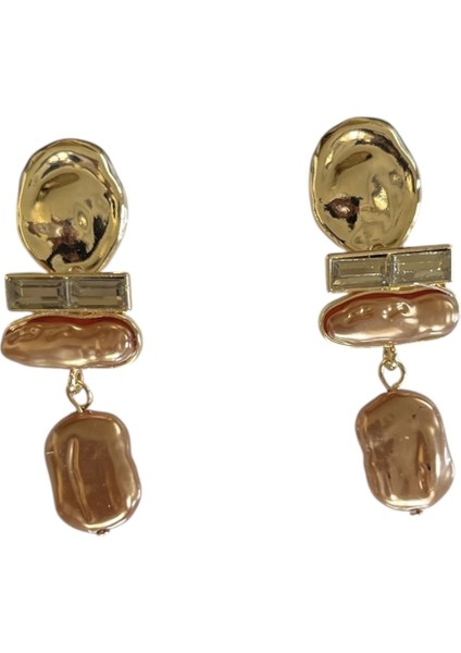 Sallantılı Ezme Oval Küpe