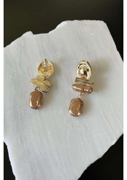 Sallantılı Ezme Oval Küpe modelleri