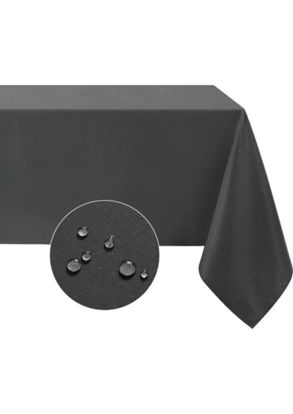 Sıvı Geçirmez Dertsiz Leke Tutmaz Kumaş Mutfak Masa Örtüsü Antrasit Renk 140 x 180 cm modelleri