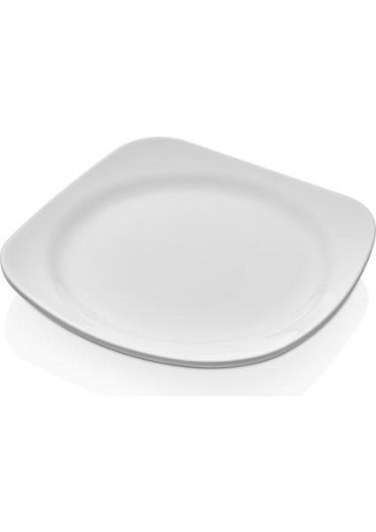 4121.PW - Bergama 6'lı Beyaz Kare Pilav Tabak Seti 21 Cm, Thermoset Melamin fiyatları
