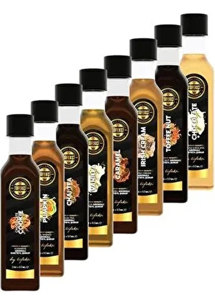 8’li Avantajlı Yeni Özel Seri Gerçek Şeker Pancarı Aromalı Kahve ve Kokteyl Şurubu Seti (8X60ML)