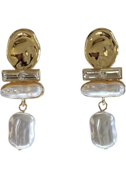 Sallantılı Ezme Oval Küpe