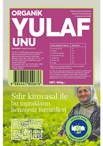 Organik Yulaf Unu | Katkısız & Doğal | 400 gr fiyatları