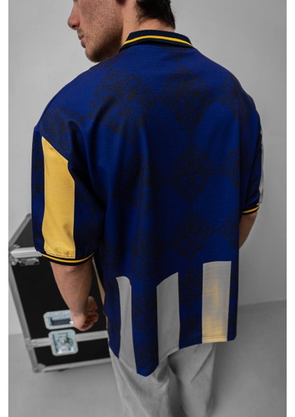 Yeni Sezon Pamuklu Fenerbahçe Oversize Retro Polo Yaka T-Shirt indirimleri