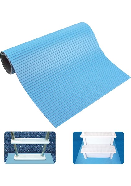 By Swimline Orijinal Merdiven Mat Koleksiyonu, Kaymaz Mat Havuz Astar Koruyucu, Tüm Adım ve Merdiven Modelleri Için Birden Fazla Boyut, Yüksek Havuzlar Için, Dayanıklı Çizgili Doku