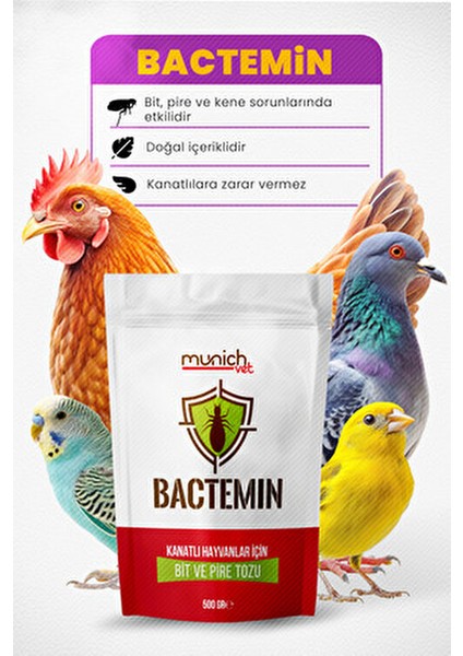 Bactemin Kanatlı Hayvan Bit Pire Tozu 500 gr fiyatları