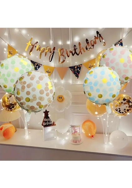 Pembe Gold Puantiyeli Yuvarlak Folyo Balon 45 cm fırsatları
