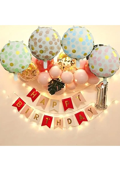 Pembe Gold Puantiyeli Yuvarlak Folyo Balon 45 cm indirimleri