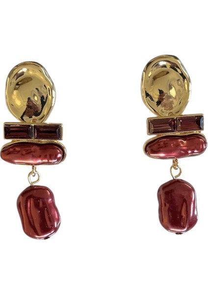 Sallantılı Ezme Oval Küpe