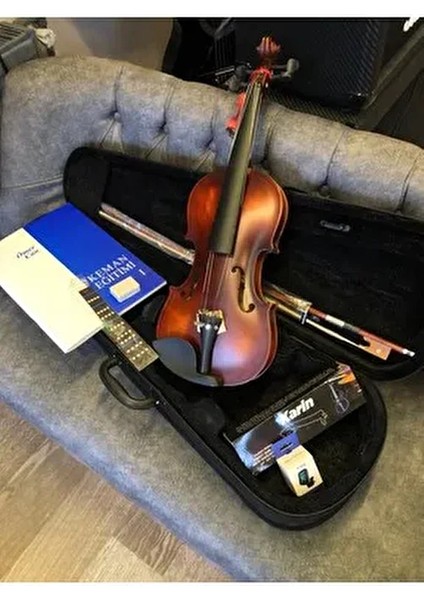 4/4 Mat Keman - Metot - Akort Cihazı - Nota Sticker - Keman Yastığı