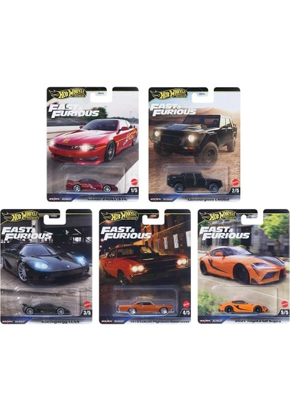 Premium Fast & Furious 5’li Set – Nissan 240SX, Lamborghini LM002, gr Supra 1:64