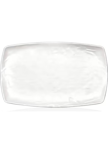 M7437.CW - Carre Matt 2'li Krem Beyaz Dikdörtgen Tabak Seti 23,5X37 Cm, Thermoset Melamin