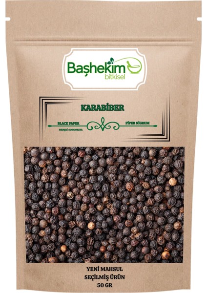 Karabiber Tane Elenmiş Seçilmiş Yeni Mahsul Ecza Kalite 50 gr
