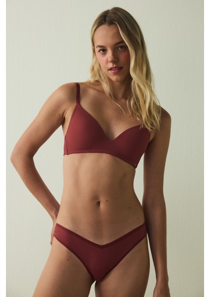 Bordo Comfy Cosy Balensiz Dolgusuz Günlük Sütyen