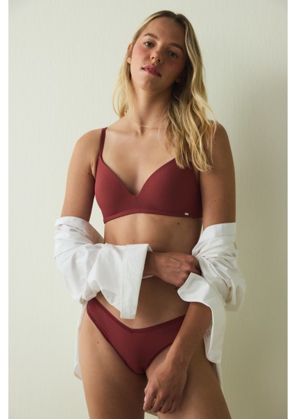 Bordo Comfy Cosy Balensiz Dolgusuz Günlük Sütyen indirimleri