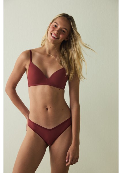 Bordo Comfy Cosy Balensiz Dolgusuz Günlük Sütyen modelleri