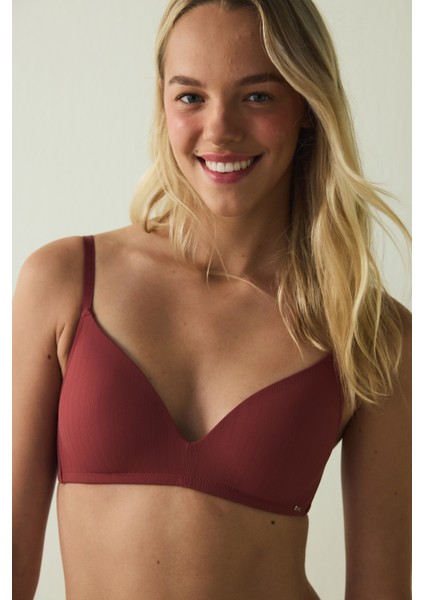 Bordo Comfy Cosy Balensiz Dolgusuz Günlük Sütyen