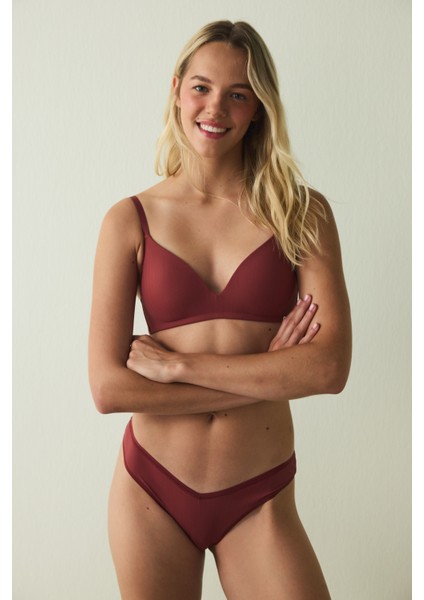 Bordo Comfy Cosy Balensiz Dolgusuz Günlük Sütyen fırsatları