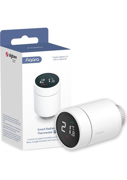 Akıllı Radyatör Termostatı E1, Aqara Zigbee 3.0 Hub Gerekir, Sesli Kumandalı Radyatör Vanası, Coğrafi Kapsama Desteği, Homekit, Alexa, Google Assistant ve Ifttt ile Uyumlu