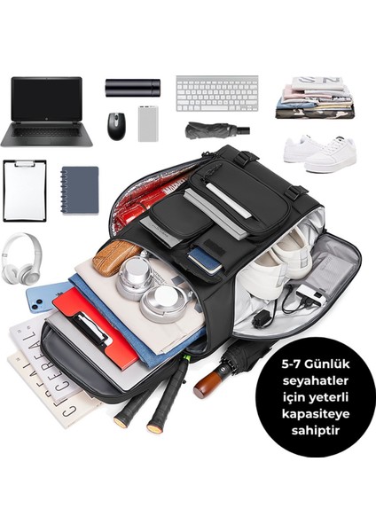 Ayakkabı Bölmeli Su Geçirmez Spor & Seyahat Sırt Çantası – 30L – 17” Laptop Bölmeli fiyatları