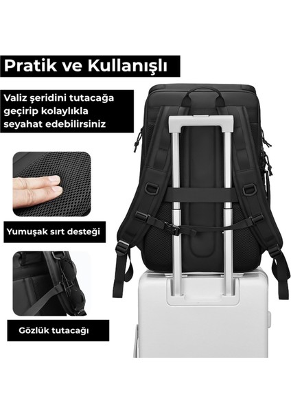 Ayakkabı Bölmeli Su Geçirmez Spor & Seyahat Sırt Çantası – 30L – 17” Laptop Bölmeli modelleri