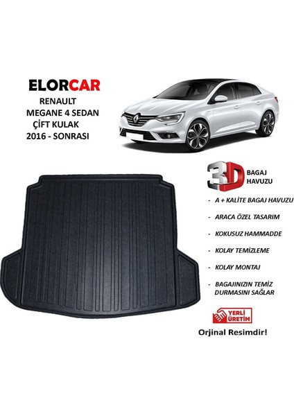 Bagaj Havuzu Renault Megane 4 Sedan 2016 Sonrası Su Geçirmez Yerli Üretim Premium Kalite fiyatları