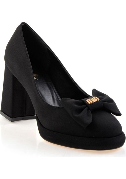 Mat Siyah Kadın Klasik Topuklu Ayakkabı K01231455438 fiyatları