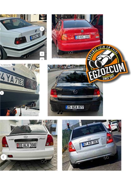 76 mm Krom Düz Eşit Dual Çift Çıkışlı Paslanmaz Çelik İçi Boş Egzoz Ucu Parlak