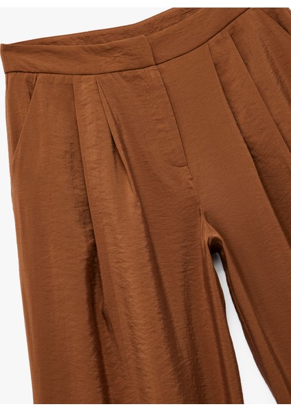 Modal Kumaş Pileli Cepli Geniş Paça Palazzo Pantolon modelleri