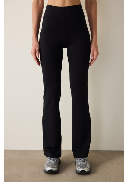 Siyah Yüksek Destek Toparlayıcı Etkili Flare (İspanyol Paça) Pantolon fiyatları