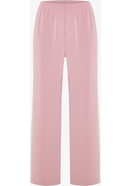 Lila Silky Feel Normal Bel Parçalı Eşofman Altı