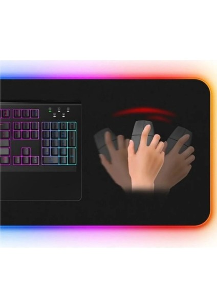 Rgb Mouse Pad LED Işıklı Dünya Baskılı Siyah Renk Gaming Mouse Pad 70X30CM indirimleri