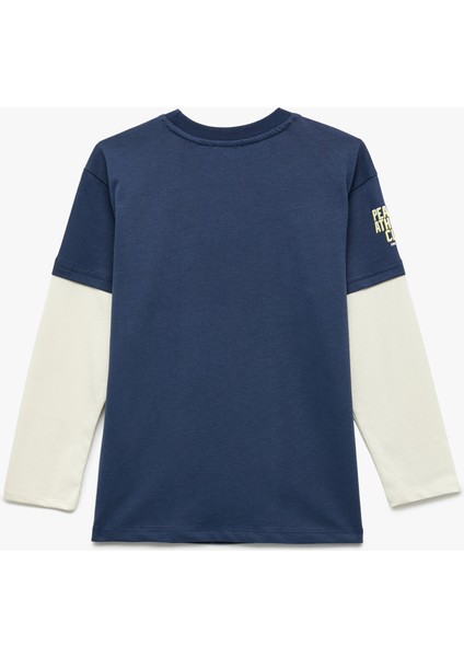 Uzun Kollu Bisiklet Yaka Renk Kontrastlı Lisanslı Snoopy Baskılı Tişört fiyatları