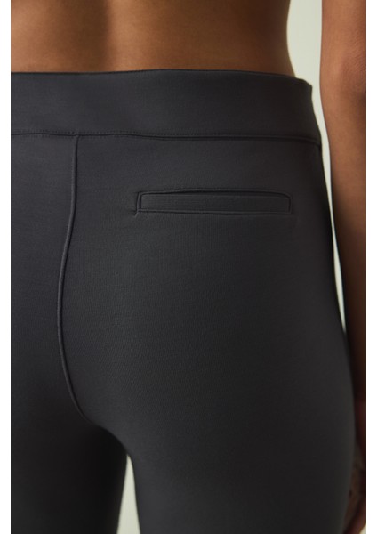 Antrasit Modal Yüksek Bel Ispanyol Paça Pantolon