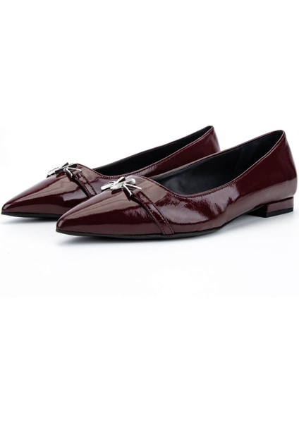 Kadın Hakiki Deri Bordo Babet Ayakkabı 1040 91D2546 Bn Ayk SK25-26 Bordeaux indirimleri