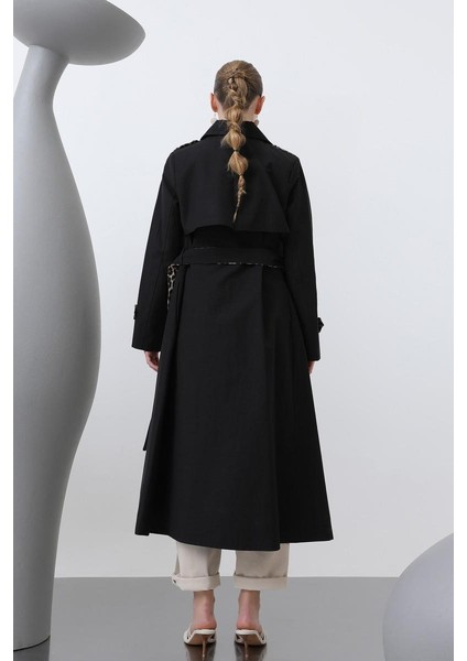 Kadın Leopar Garnili Trench 32113TRC indirimleri