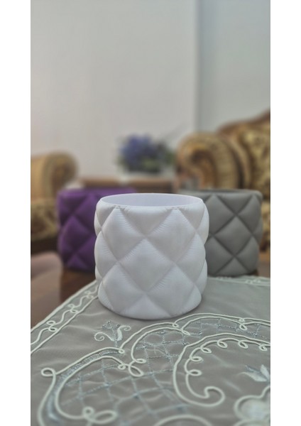 Modern Kapitoneli Dekoratif Saksı – Minimalist Tasarım, Şık Ev ve Ofis Aksesuarı indirimleri