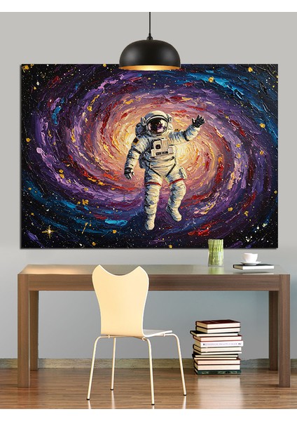 Galaksi Astronot Uzay Dekoratif Kanvas - Mdf Ahşap Tablo modelleri