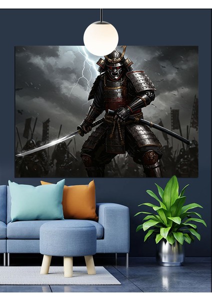 Kılıç Tutan Japon Samuray Dekoratif Kanvas - Mdf Ahşap Tablo fiyatları
