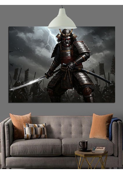 Kılıç Tutan Japon Samuray Dekoratif Kanvas - Mdf Ahşap Tablo indirimleri