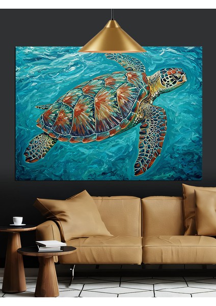 Okyanus Deniz Kaplumbağası Dekoratif Kanvas - Mdf Ahşap Tablo modelleri