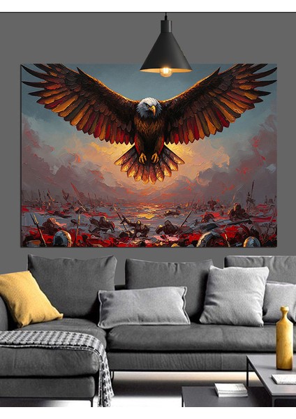 Uçan Kartal Manzara Dekoratif Kanvas - Mdf Ahşap Tablo fiyatları