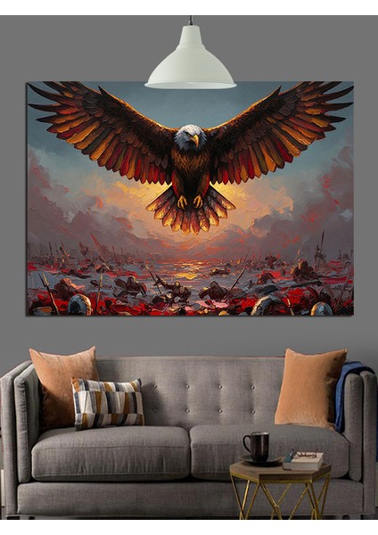 Uçan Kartal Manzara Dekoratif Kanvas - Mdf Ahşap Tablo modelleri