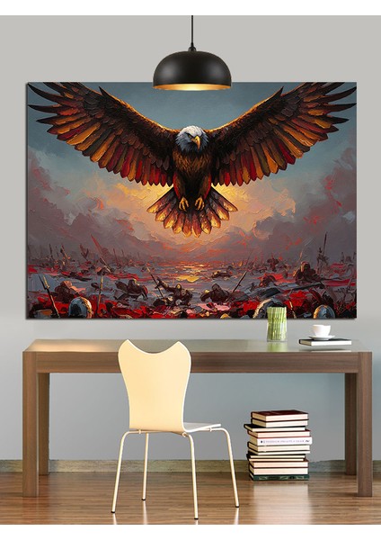 Uçan Kartal Manzara Dekoratif Kanvas - Mdf Ahşap Tablo fırsatları