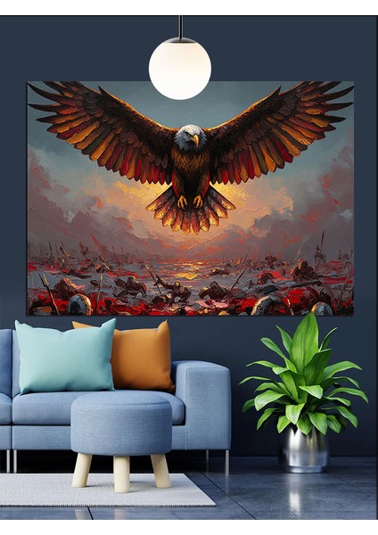 Uçan Kartal Manzara Dekoratif Kanvas - Mdf Ahşap Tablo indirimleri