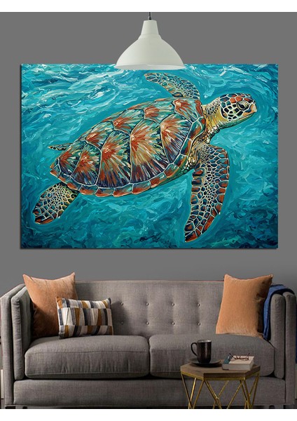 Okyanus Deniz Kaplumbağası Dekoratif Kanvas - Mdf Ahşap Tablo indirimleri