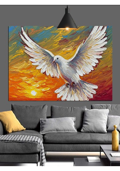 Beyaz Barış Güvercin Dekoratif Kanvas - Mdf Ahşap Tablo fiyatları