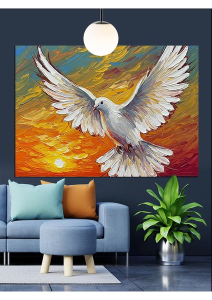 Beyaz Barış Güvercin Dekoratif Kanvas - Mdf Ahşap Tablo indirimleri